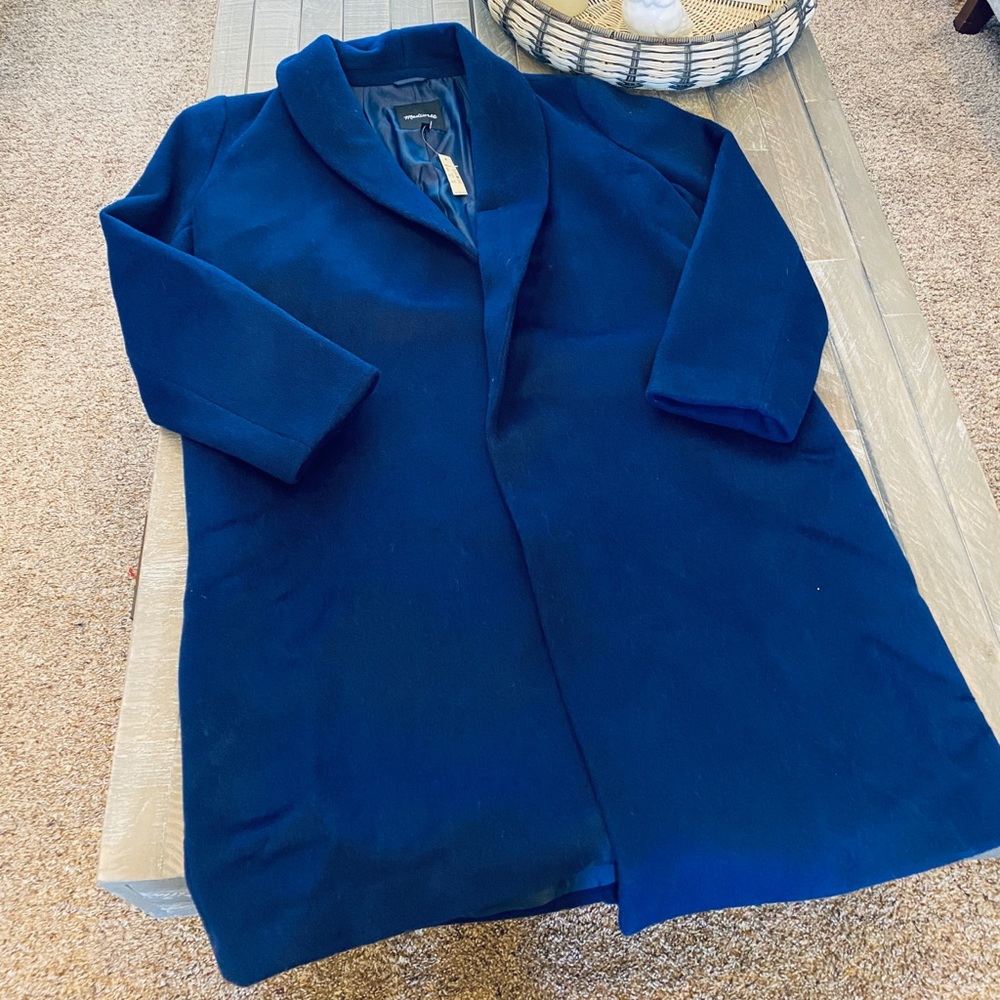 NWT Madewell Wool Navy Blue Trench Coat